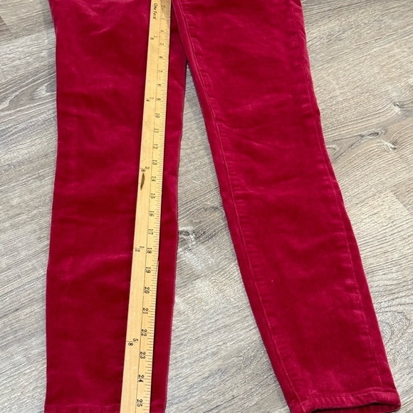 Anthropologie Pilcro High Rise Skinny Corduroy Velvet Jeans Berry Burgundy sz 25 - Picture 10 of 13